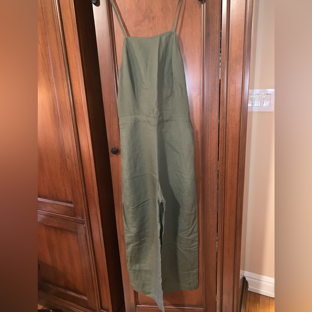 Abercrombie Olive Green Linen Jumpsuit